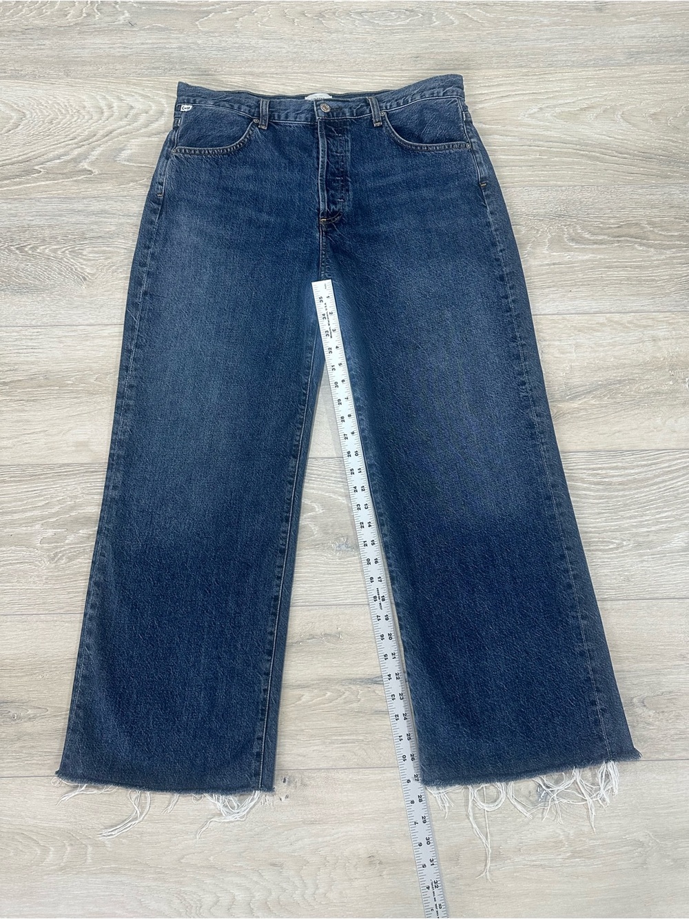Citizens of Humanity Annina High Rise Wide Raw Hem Jeans Tagged 31 Measured 34 - Picture 6 of 10